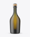 Frosted Green Glass Champagne Bottle Mockup