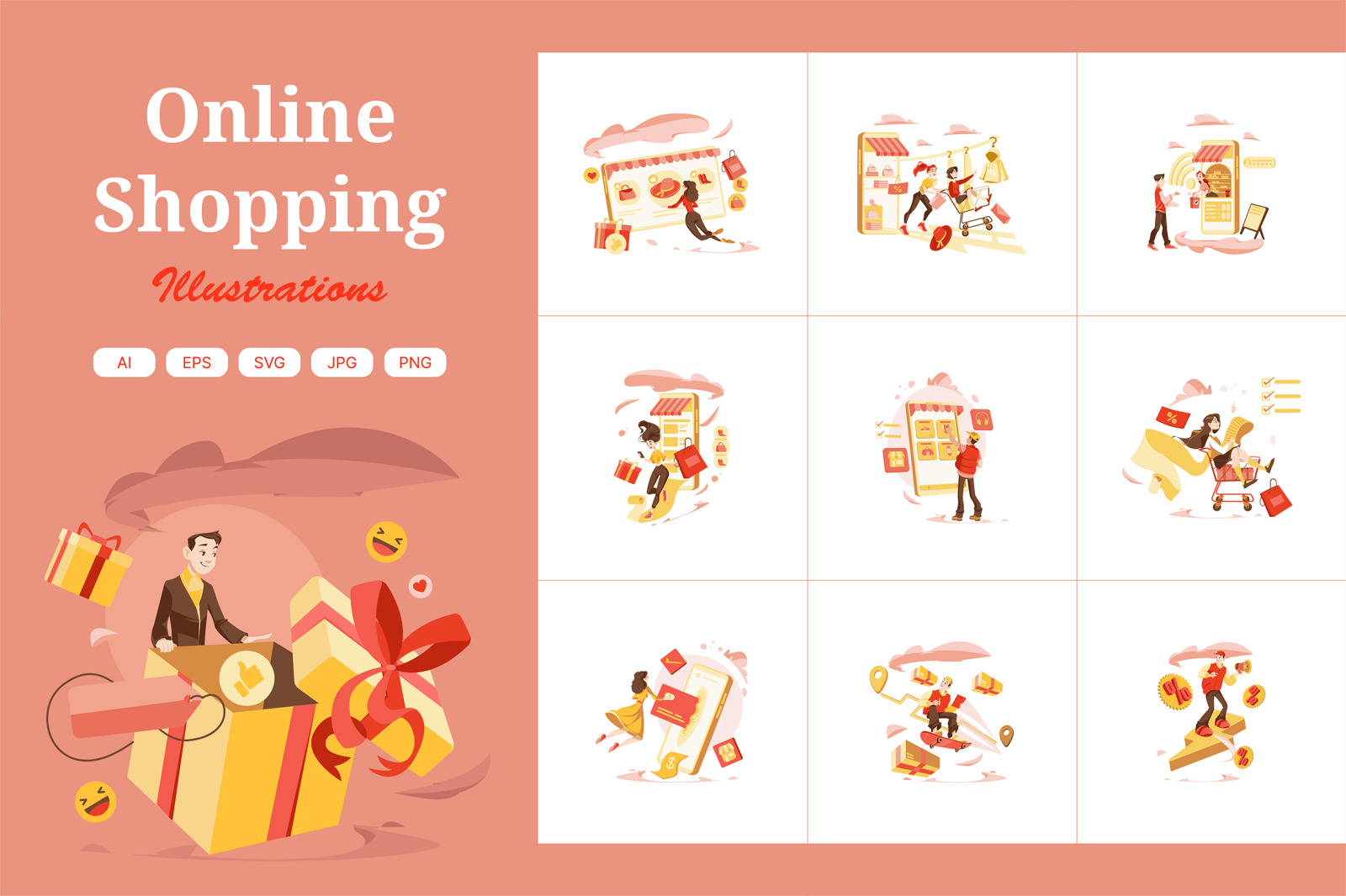 M363_Online Shopping Illustrations M363_Online Shopping Illustrations