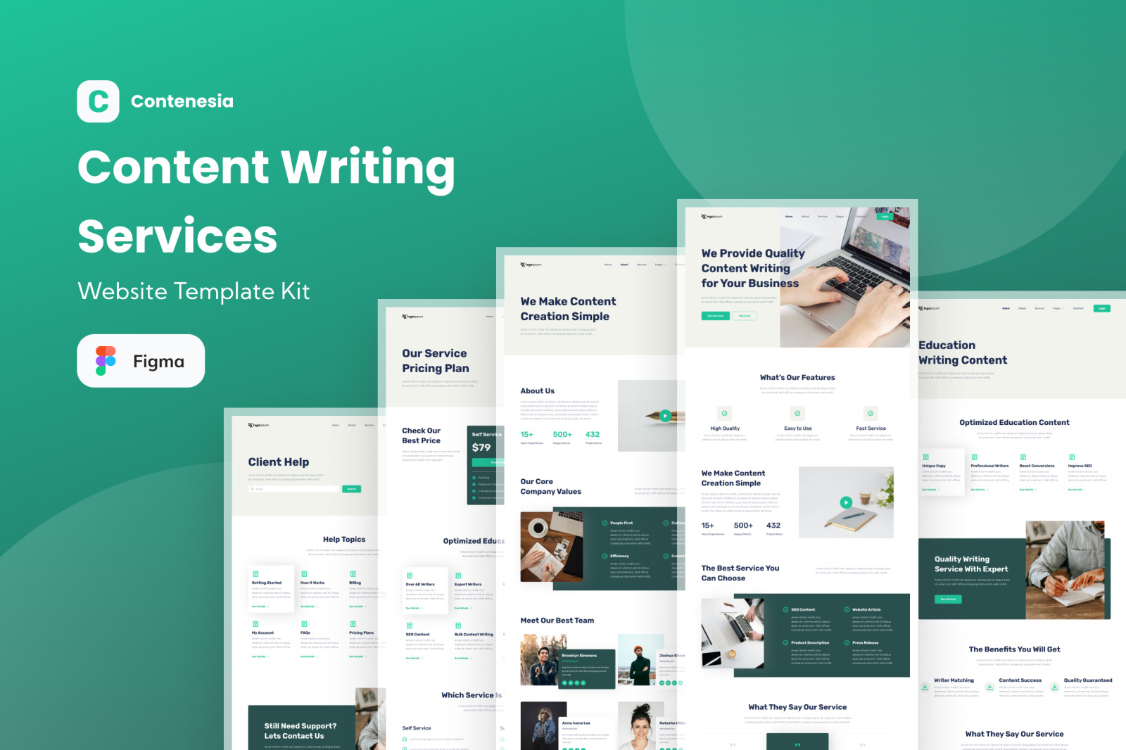 Contenesia - Content Writing Services Website Template