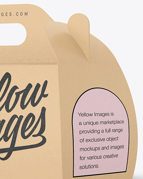 Kraft Paper Box w/ Handle Mockup