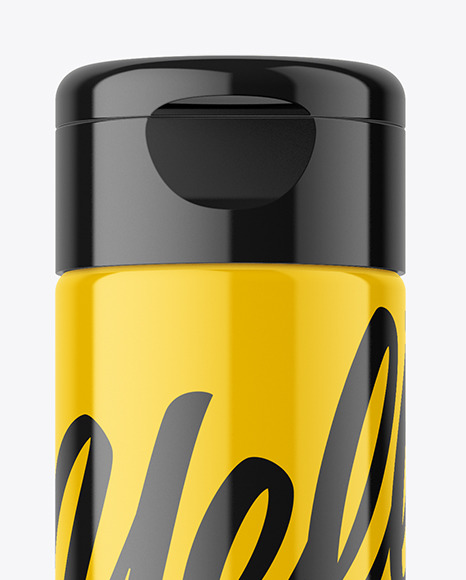 Glossy Plastic Cosmetic Bottle Mockup