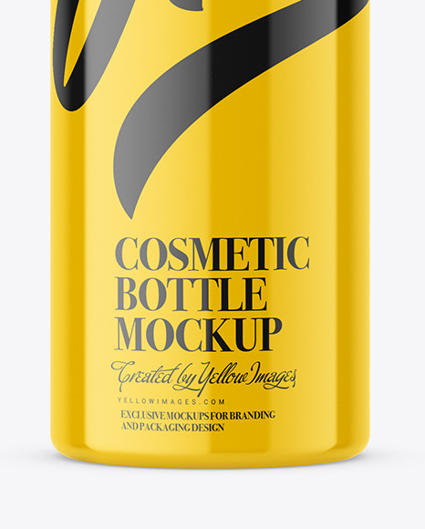 Glossy Plastic Cosmetic Bottle Mockup