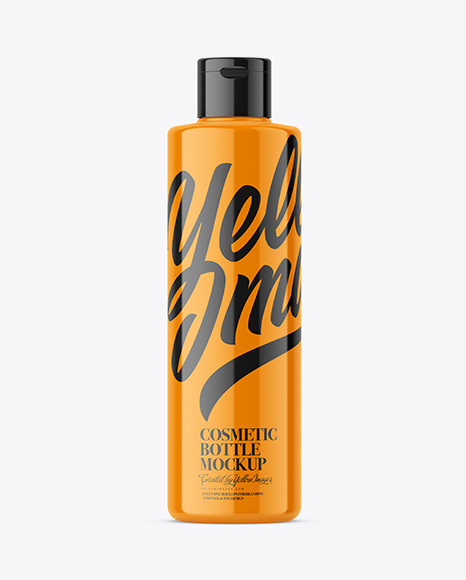 Glossy Plastic Cosmetic Bottle Mockup