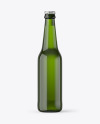 Green Glass Beer Bottle Mockup