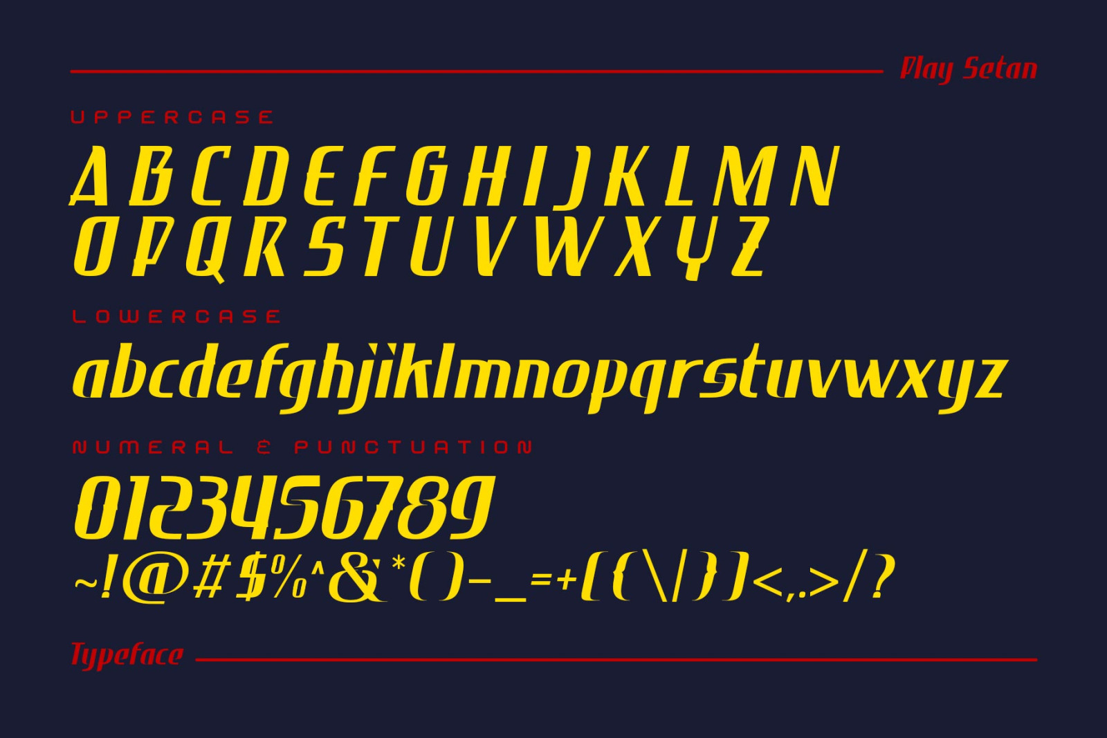 Play Setan Typeface Play Setan Typeface