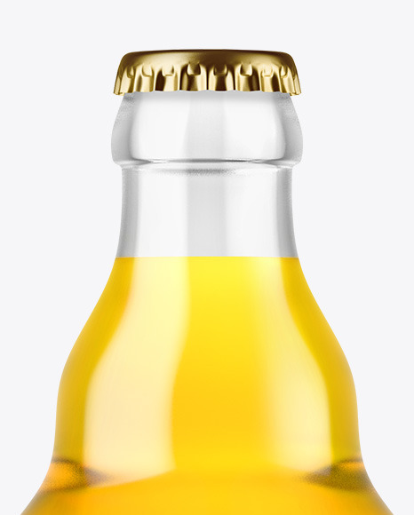 Clear Glass Lager Beer Bottle Mockup