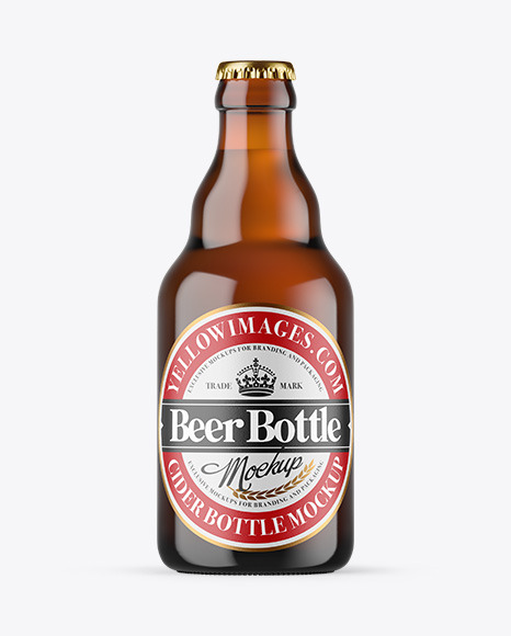 Amber Glass Beer Bottle Mockup - Beer bottle mockup