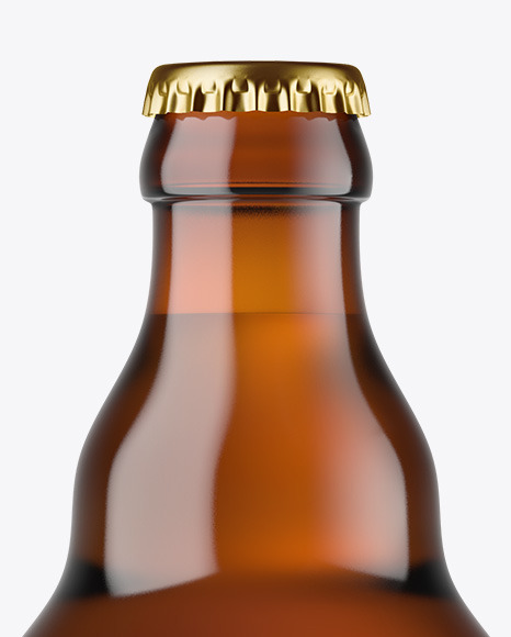 Amber Glass Beer Bottle Mockup