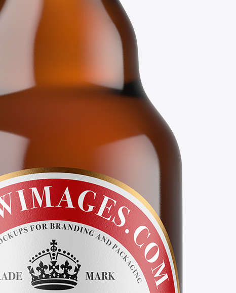 Amber Glass Beer Bottle Mockup