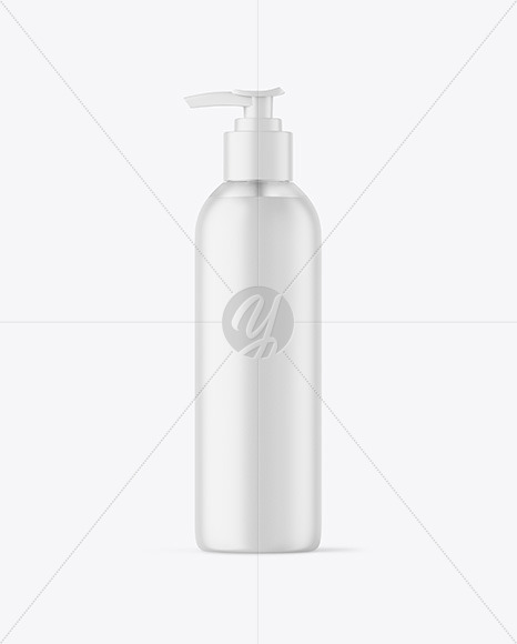 Frosted Liquid Soap Cosmetic Bottle with Pump Mockup