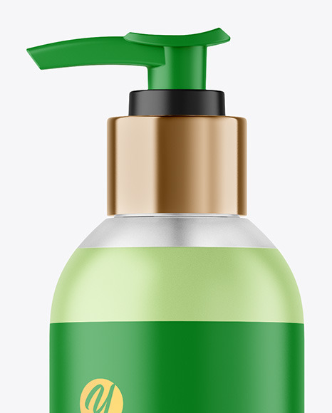 Frosted Liquid Soap Cosmetic Bottle with Pump Mockup