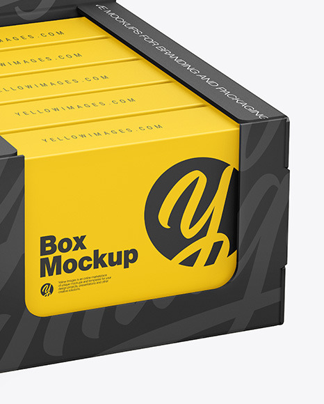 Display Box w/ 5 Boxes Mockup