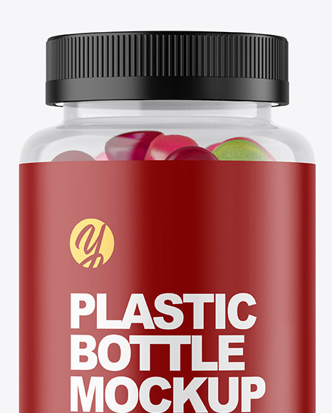 Plastic Bottle with Gummies Mockup