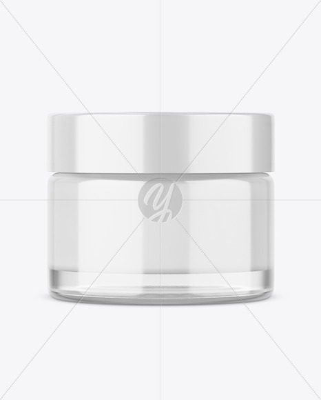 Clear Glass Cosmetic Jar Mockup