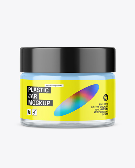 Clear Glass Cosmetic Jar Mockup