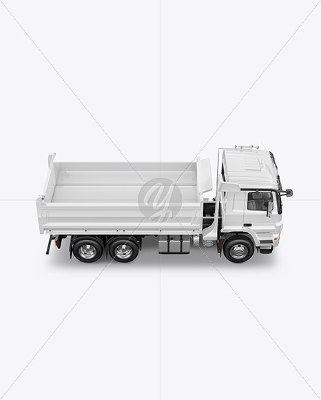 Tipper Truck Mockup - Side View (High Angle Shot)