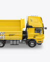 Tipper Truck Mockup - Side View (High Angle Shot)