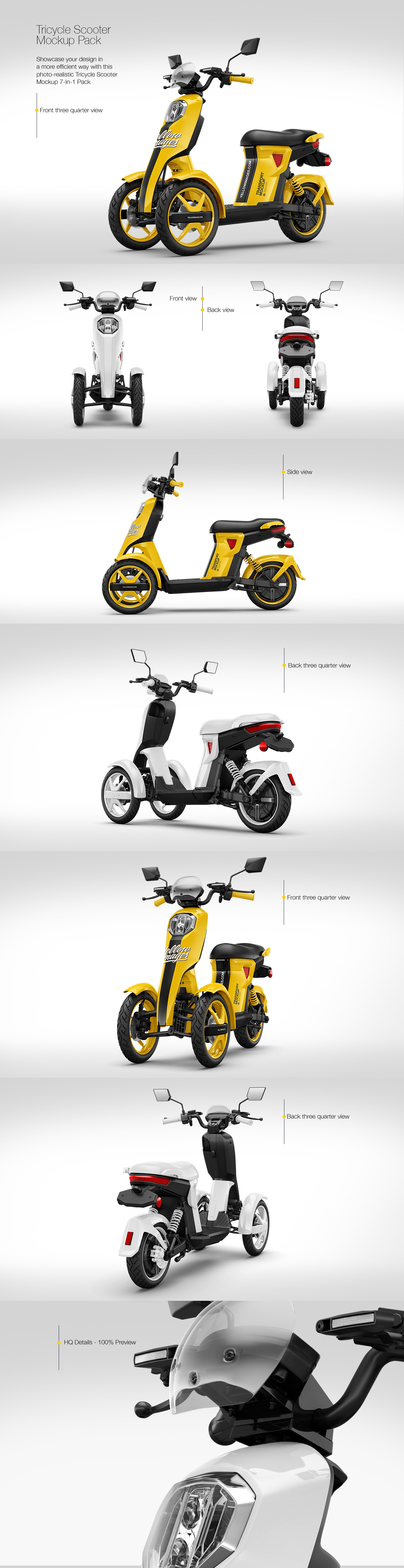 Tricycle Scooter Mockup Pack