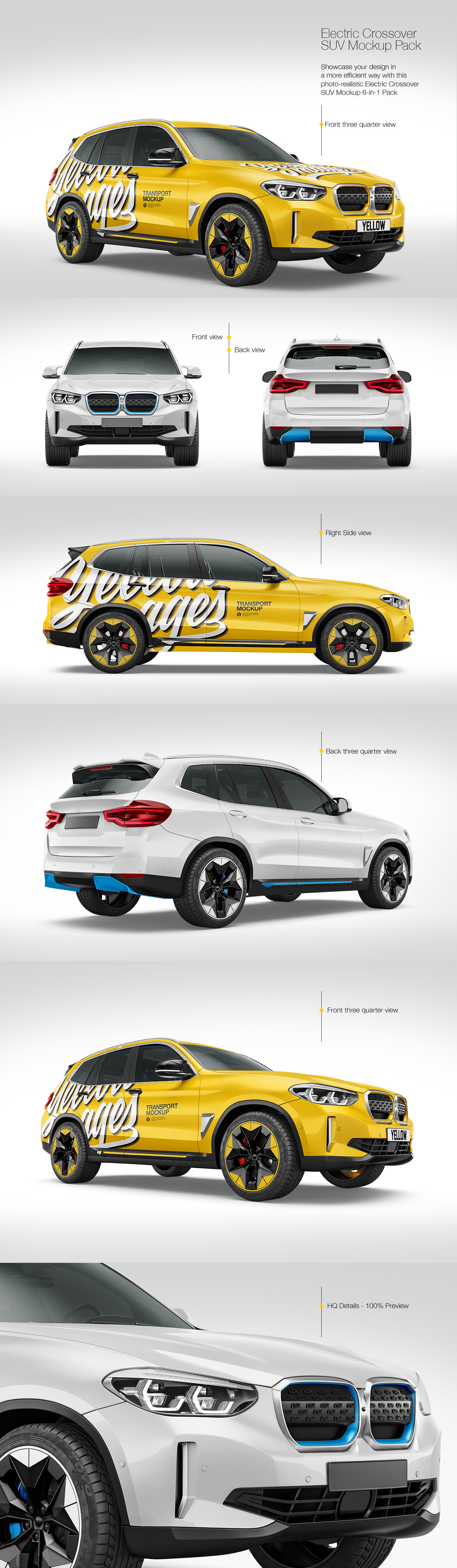 Electric Crossover SUV Mockup Pack