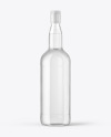 1L Clear Glass White Rum Bottle Mockup