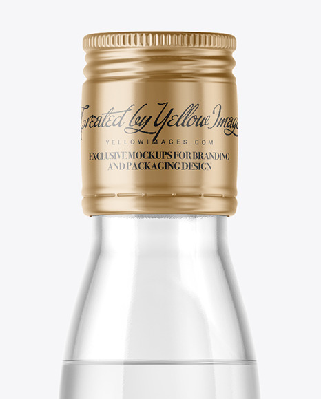 1L Clear Glass White Rum Bottle Mockup