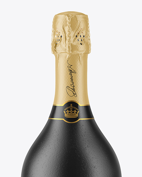 Ceramic Champagne Bottle Mockup