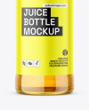 Clear Glass Apple Juice Bottle Mockup