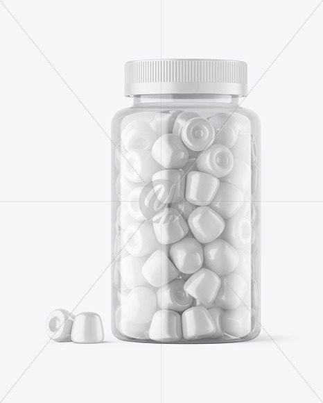 Plastic Bottle with Gummies Mockup