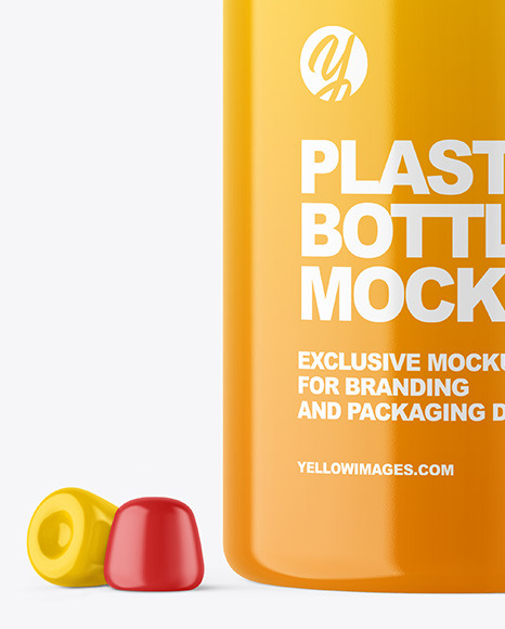 Plastic Bottle with Gummies Mockup