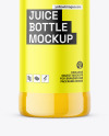 Clear Glass Orange Juice Bottle Mockup