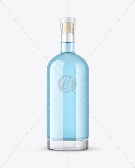 Clear Glass Gin Bottle Mockup