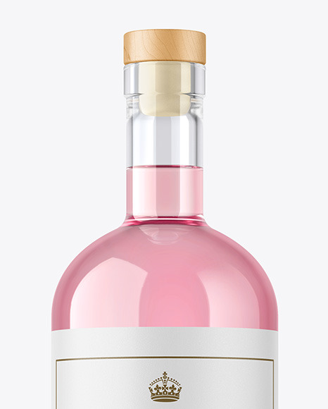 Clear Glass Gin Bottle Mockup