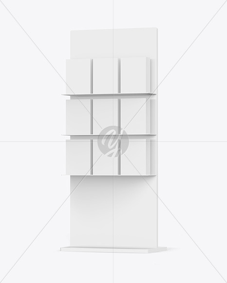 Display Stand With Boxes Mockup