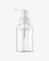 Clear Cosmetic Bottle with Pump Mockup Clear Cosmetic Bottle with Pump Mockup