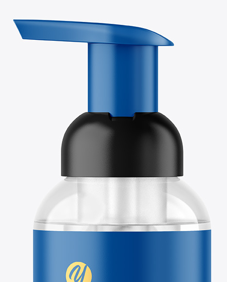 Clear Cosmetic Bottle with Pump Mockup Clear Cosmetic Bottle with Pump Mockup
