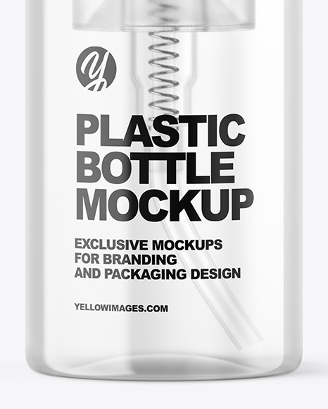 Clear Cosmetic Bottle with Pump Mockup Clear Cosmetic Bottle with Pump Mockup