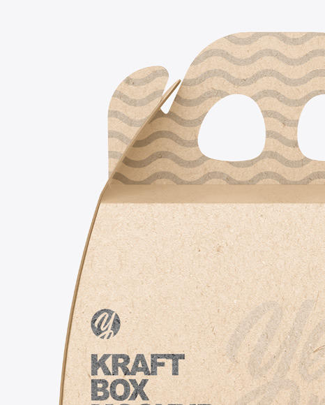 Kraft Curved Box w/ Handle Mockup