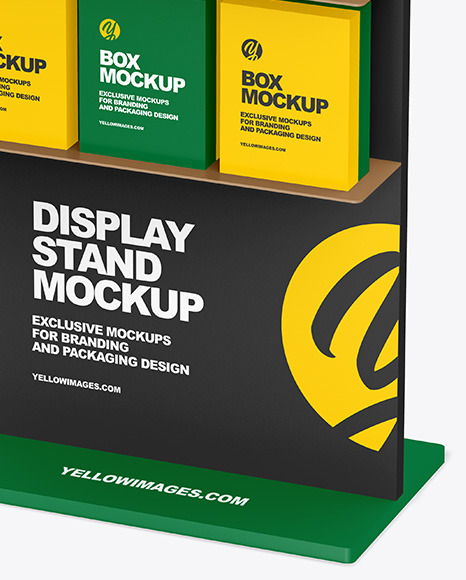 Display Stand With Boxes Mockup