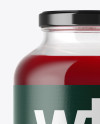 Clear Glass Bottle with Cherry Juice Mockup