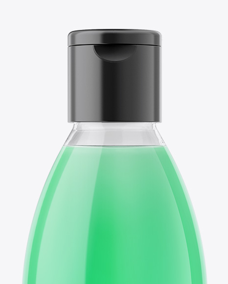 Clear Plastic Bottle With Transparent Liquid Mockup