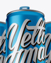 Three 250ml Aluminium Cans With Metallic Finish Mockup - Hero Shot