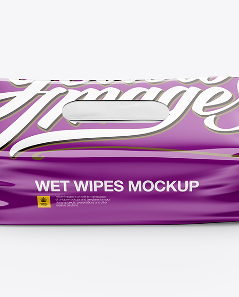 Wet Wipes Pack Mockup (High-Angle Shot)