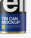 Tin Can With Textured Label Mockup - Front View