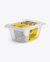 Transparent Plastic Container Mockup - Half Side View