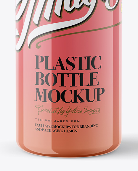 Clear Plastic Bottle With Liquid Mockup