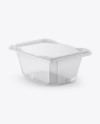 Plastic Transparent Container Mockup - Half Side View