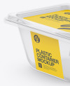Plastic Transparent Container Mockup - Half Side View