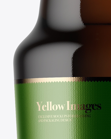 Amber Beer Bottle Mockup