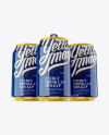 Three 330ml Glossy Aluminium Cans Mockup - Hero Shot