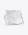 Transparent Plastic Container Mockup - Front Half Side View